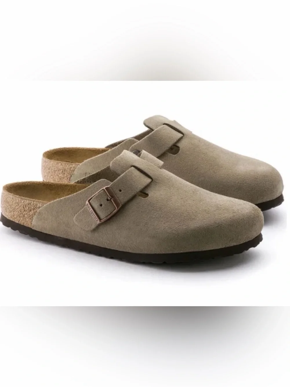 Birkenstock Boston Unisex Soft Footbed Suede Leather Clogs Taupe Size EU 38-45